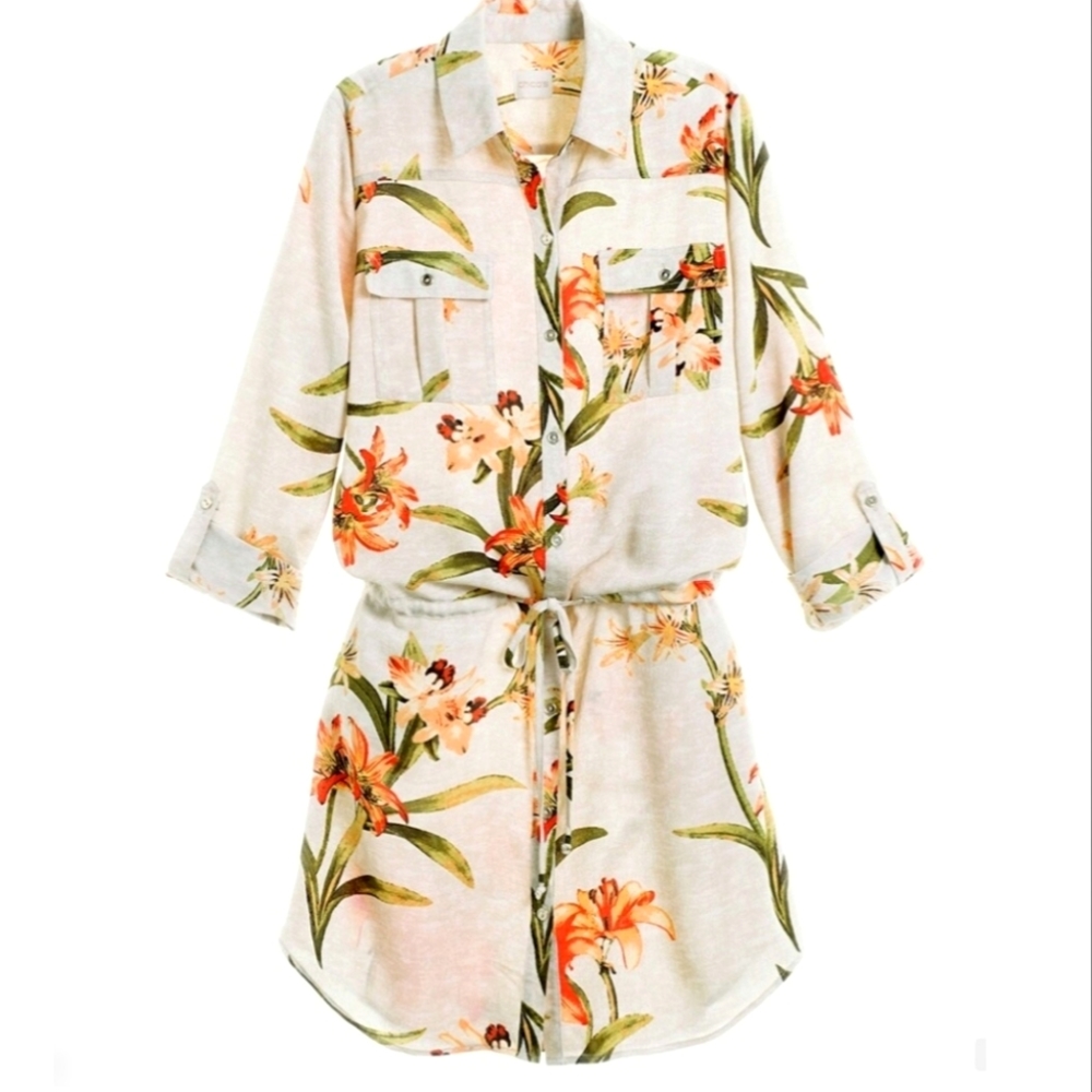CHICO'S Spring Lilly Utility Shirt Size 2